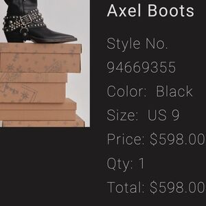 Free People Black Axel Ankle Boots with Studded Straps